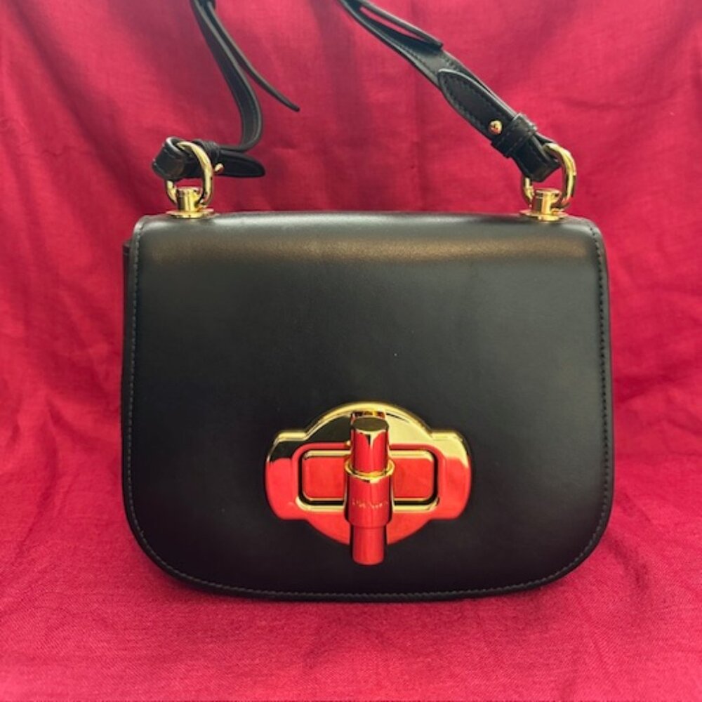 PRADA Blak calfskin leather shoulder bag
